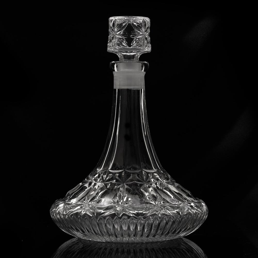 Godinger Dublin Crystal Captains Ship Decanter with Stopper - Pristine Condition